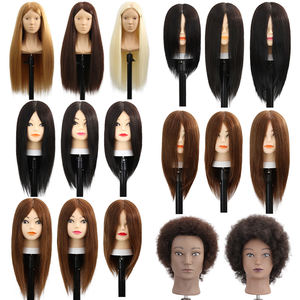 Tête d'entraînement afro bon marché tête de poupée de cosmétologie de mannequin 100% vrais cheveux humains tête de mannequin avec cheveux afro crépus bouclés - Product Image 6