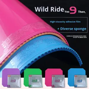 Raqueta de Tenis de Mesa DHS Hurricane 9, Marco de Fibra de Carbono, Duradera, Ecológica, Resistente, Rojo, Azul, Verde Fruta, Rosa Melocotón, Deslumbrante - Product Image 4