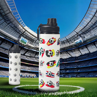 Fußball-Fanzone Tragbare 700ml Sport-Magie Aluminium-Wasserflasche mit Farbwechsel und Strohhalm