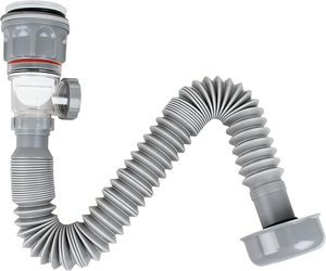 Tubo de Desagüe Universal para Lavabo de Baño, Diseño Moderno, Color Gris Oscuro, con Desagüe Extensible de Acero Inoxidable, Fácil Instalación - Product Image 6