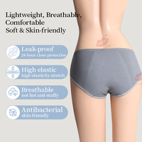 Culottes menstruelles taille mi-haute en coton avec entrejambe anti-fuite pour femmes