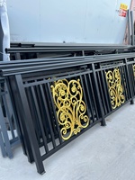 Panneau de clôture décoratif en alliage d'aluminium de style européen pour balcon extérieur et cour, motif floral élégant, étanche, 6 pieds, finition poudrée