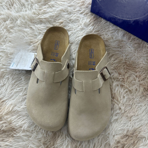 Mocassins Birkentock Bosston en daim de vache de qualité supérieure, semelle en liège souple, sandales pour homme à enfiler, intérieur/extérieur, personnalisables - Product Image 2