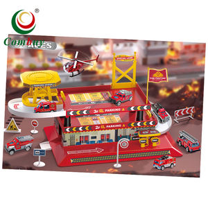 Modèle de voiture en métal moulé sous pression 1:64, simulation de piste ferroviaire, jouet de piste, parkings portables - Product Image 1