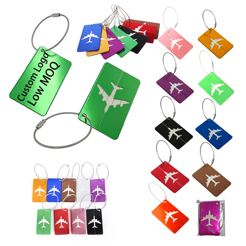 Logotipo personalizado Viagem Bagagem Tag Promoção Consignação Mala Avião Bagagem Acessórios Alumínio Liga Metal Nome Tag