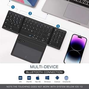 Premium Quality Compact Portable Ultra Slim Rechargeable Wireless Bluetooth Folding <b>Keyboard</b> for IOS Android Windows Smartphone - Product Image 4