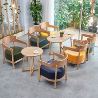 Meubles de restaurant modernes d'usine Foshan café cuir bois massif siège unique canapé tabouret Table chaise combinaison