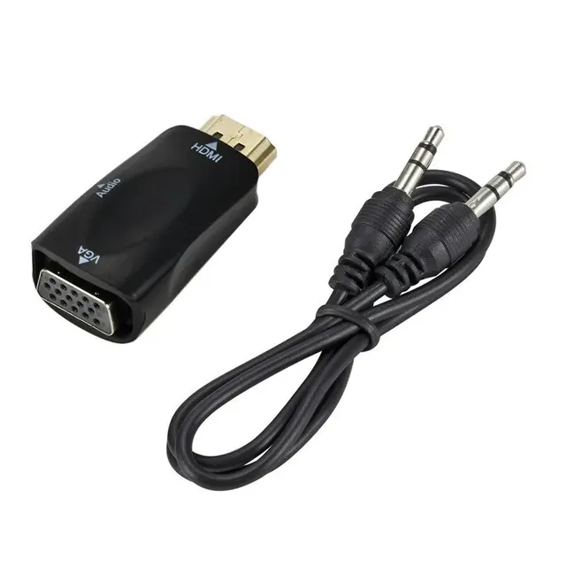 High Speed HDMI to VGA Converter HD1080P HDMI Male to VGA Female Adapter 3.5mm Jack Audio Cable for TV Box PC Projector
