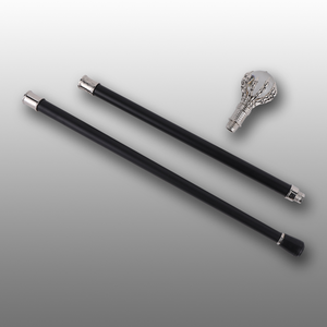 Canne de marche gothique décorative en argent avec griffe de squelette et boule de cristal, idéale pour Halloween et les accessoires de cosplay - Product Image 3