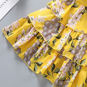 Robes d'été en dentelle à imprimé floral pour filles, service ODM, coupe trapèze sans manches pour enfants - Product Image 2