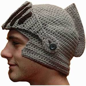 Gorros de invierno únicos y elegantes con diseño de <span class=keywords><strong>barba</strong></span> de bárbaro, orejeras cálidas, gorro de punto hecho a mano con casco de caballero y peluca divertida - Product Image 1