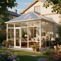 DEMEA Cadre en aluminium moderne Sunroom Enclosure Fenêtres en verre pour l'extérieur Living Deck Conservatory Solarium Sunroom Hotel