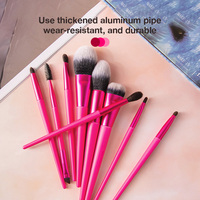 Ensemble de pinceaux de maquillage de qualité supérieure en or rose, kit cosmétique professionnel avec emballage en boîte, logo personnalisé OEM/ODM, pinceaux à poudre pour le visage
