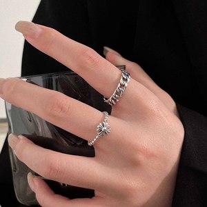 925 Sterling Silver Vintage Cross <b>Open</b> <b>Ring</b> For Women Minimalist Style Everyday Wear - Product Image 1