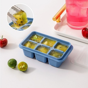 Color Box 3 Pack Silicone Large Round Ice Cube Tray for <b>Freezer</b> with Lids <b>Mini</b> Ice Cube Maker Square Ice Cream Tools Custom Logo - Product Image 5