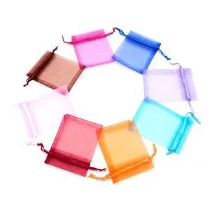 Túi đồ trang sức cho Organza dây kéo tổ chức Pouch 11*16cm đa-màu kẹo quà Tặng lưu trữ 100 cái/lốc bán buôn có thể tùy chỉnh logo