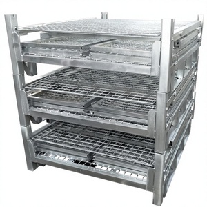 <span class=keywords><strong>Cage</strong></span> à palettes empilable <span class=keywords><strong>en</strong></span> acier pour solutions de stockage et de transport industrielles <span class=keywords><strong>en</strong></span> entrepôt, capacité de 500 à 2000 kg - Product Image 3