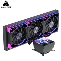 Enfriador Líquido AntarcChill 360mm AIO con Pantalla LCD Magnética Desmontable de 3.95 Pulgadas, Enfriador de Agua para CPU para Juegos Intel y AMD