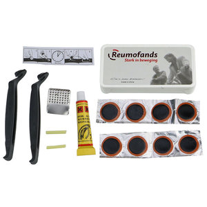 Kit de réparation de pneus de vélo Reumofands avec patchs adhésifs et outils pour la réparation des pneus de vélo - Product Image 1