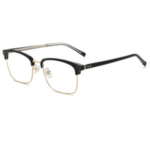 Nouvelles lunettes de vue demi-cerclées TR90 de luxe léger, rectangulaires, entièrement noires, style professionnel, unisexe adulte 19610, légères - Product Image 1