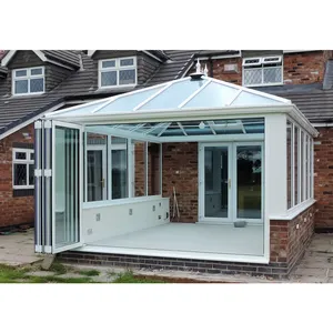 New design style sunroom low-e glass with triangle roof aluminum roof for villas