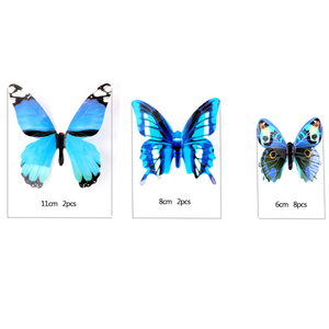 Nouveau 12 pièces 3D papillon lumineux Sticker mural moderne bricolage décorations pour la <span class=keywords><strong>maison</strong></span> papier créatif Art mural à la mode idée cadeau - Product Image 6