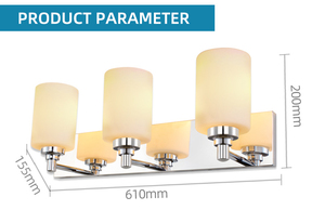 COMBO 3-<b>Light</b> LED Vanity Wall Lamp Chrome Finish Frosted Glass <b>Shades</b> 2700K Warm White <b>Bathroom</b> Lighting Surface Mounted - Product Image 2