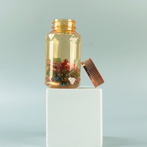 Green Transparent High Quality Customized Capsule <b>Bottle</b> Pharmaceutical Packaging PET Plastic For Health Product With Screw Cap - Product Image 1