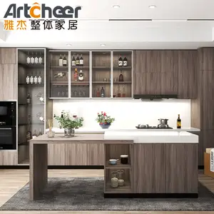 木质智能橱柜橱柜实木彩色豪华现代橱柜厨房家具