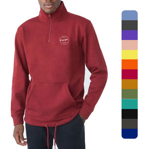 เสื้อฮู้ดขนแกะ360กรัมแบบสวมศีรษะใส่สบายใส่ได้ทั้งชายและหญิงสีทึบมีซิปสำหรับสวมใส่ในเลานจ์ - Product Image 1