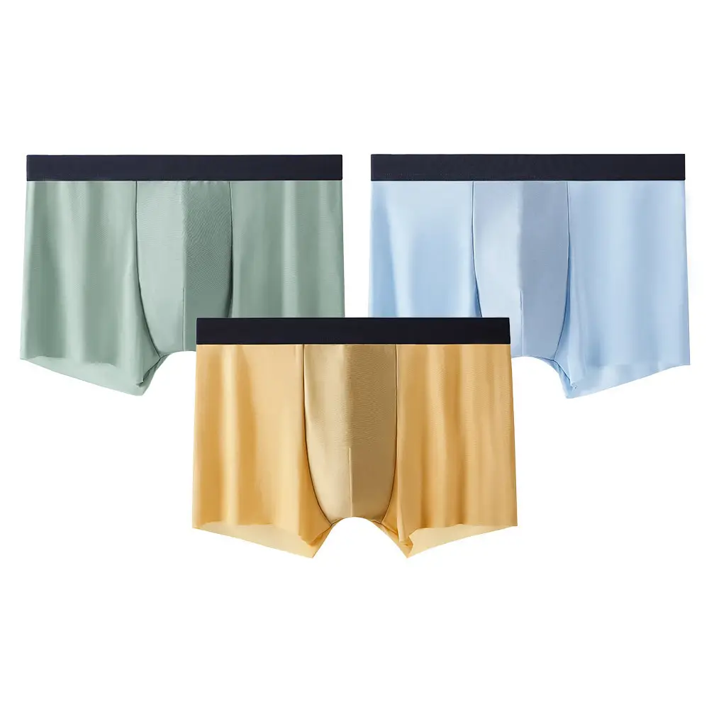 Men's Underwear Cotton Crotch Breathable Boxer Shorts Ice Silk Seamless Briefs