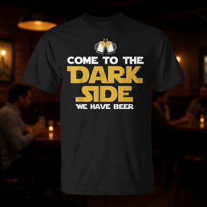 T-shirt Come To The Dark Side We Have Beer per adulti, unisex, nera, girocollo, manica corta, stampa serigrafica - Product Image 2