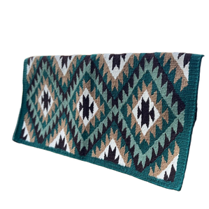 Tapis de selle en feutre de laine haute performance pour le barrel racing, la randonnée équestre et le ranch, avec renforts en cuir véritable huilé, respirant et confortable - Product Image 1