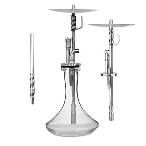 Juego de <span class=keywords><strong>Cachimba</strong></span> Moderno de Acero Inoxidable al por Mayor, Kit Completo de Shisha de Vidrio con Cazoleta, HMD, Manguera de Silicona, Pinzas para Carbón y <span class=keywords><strong>Accesorios</strong></span> - Product Image 4