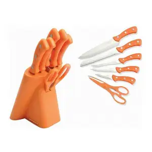 Orange Light Weight Well Equipped Knife Professional Kitchen Knife Set