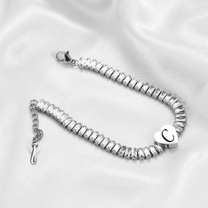 Bracelet en forme de cœur avec lettre, 11 mm, serti de zircons, bijoux de mode pour femmes, cadeau - Product Image 4