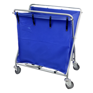 Cesto per biancheria pieghevole 195 L con telaio in acciaio blu e ruote per stoccaggio e trasporto - Product Image 2