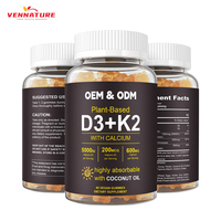 Végétalien 	 Compléments alimentaires en gommes à la vitamine D3 K2 de marque privée, vitamine D avec MK7 K, soutient la santé du calcium et de l'immunité