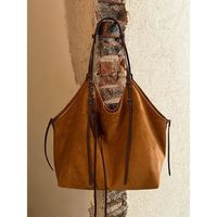 Sac fourre-tout rétro coréen en faux daim pour femme, grande capacité, sac à bandoulière unique, sacoche pour ordinateur portable pour les trajets quotidiens