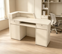 Comptoir de réception convertible en bois courbé, simple et moderne, pour salon de beauté, bar, hôtel, hôpital, supermarché