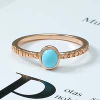 Bague ovale Mlluki rétro en turquoise bleue synthétique, ornée d'une pierre géométrique décorative en forme de lettre pour l'index