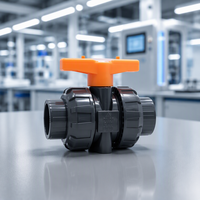 Vanne à boisseau sphérique manuelle en UPVC 1/2 pouce à double union, DN15 DN20 DN25 SCH 80, joint EPDM, pour l'eau, OEM, directement de l'usine