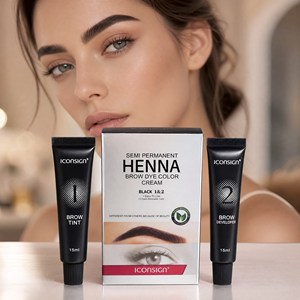 <span class=keywords><strong>Kit</strong></span> Tinta per <span class=keywords><strong>Sopracciglia</strong></span> Nera Henna da Salone 15ml e Sviluppatore 15ml per Colorazione Intensa e Definita delle <span class=keywords><strong>Sopracciglia</strong></span> Servizi OEM - Product Image 1