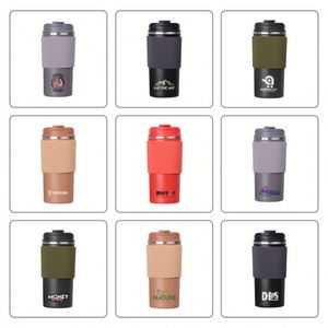 Mug de voyage isotherme en acier inoxydable à double paroi, réutilisable, écologique, avec couvercle en silicone - Product Image 3