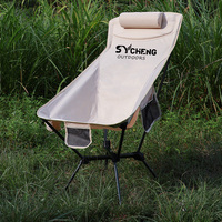 Chaise de camping à dossier haut, cadre en aluminium compact, poche latérale pliable, sac de rangement, randonnée en plein air, pêche, mobilier d'extérieur
