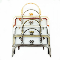 Cadre de Porte-Monnaie Carré à Baiser Métallique Gaufré de 20 CM pour Sacs, Anse Fleurie, Matériel de Couture, Accessoires de Sacs à Main, Faible MOQ