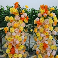 Centre de table floral de luxe en soie artificielle blanc et or pour mariage, intérieur, extérieur, banquet, fête, décoration d'événements
