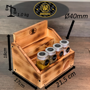 キッチンツール用ヴィンテージフレームウッドスパイスラックスタンディングまたはハンギングスパイススタンドスパイスシェーカー収納用ラッカー仕上げ - Product Image 5