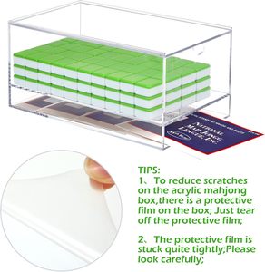 Caja de Mahjong de Acrílico Personalizada, Organizador de Almacenamiento Apilable Transparente con Tapa para Fichas de Juego, Organización del Hogar - Product Image 3