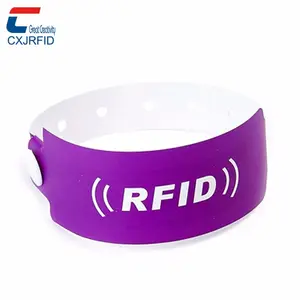 Gelang sekali pakai NFC dapat ditulis 13.56Mhz, gelang Rumah Sakit PVC RFID dengan NFC